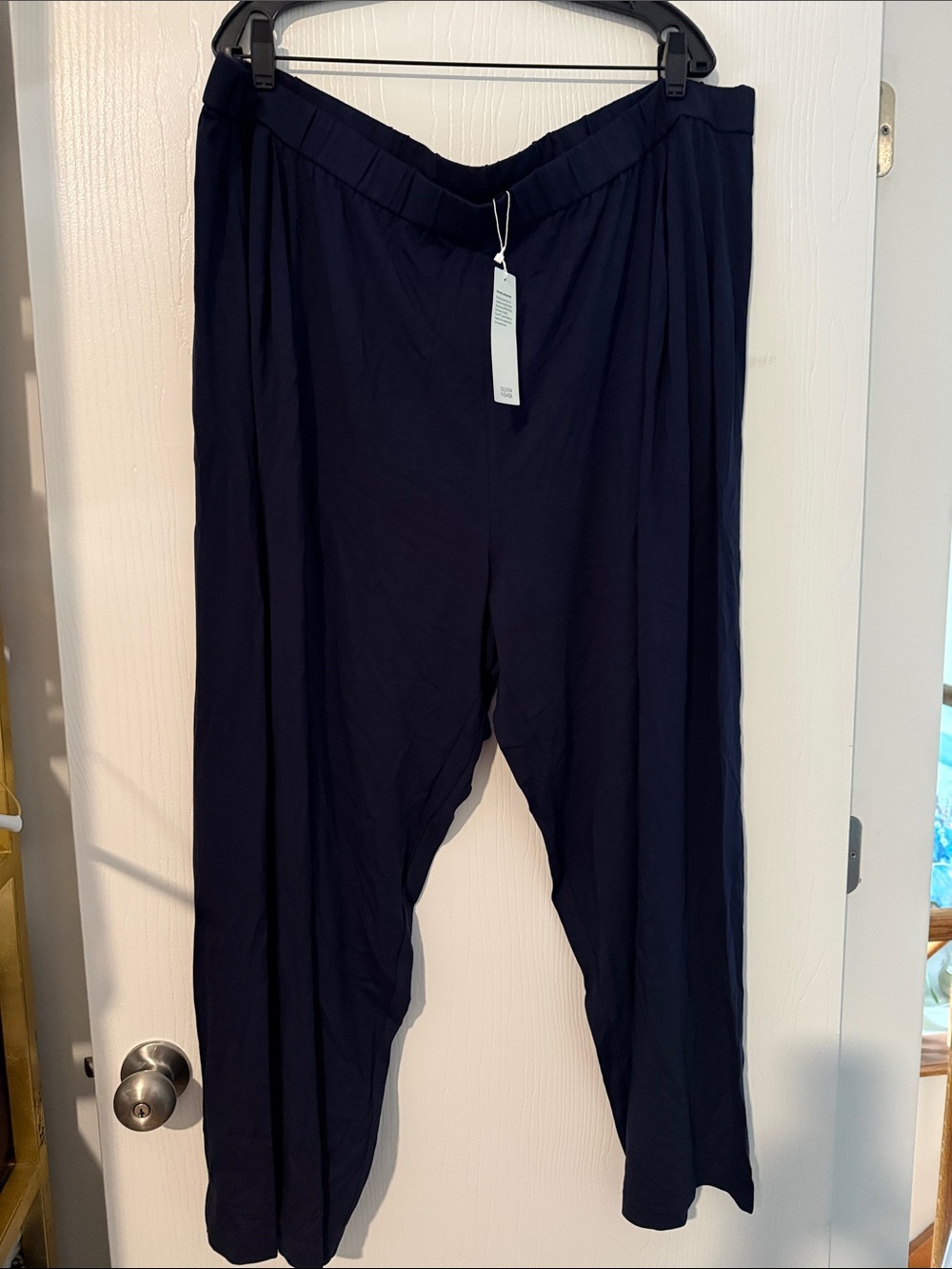 Eileen Fisher Deep Navy Draped Wide-Leg Pants